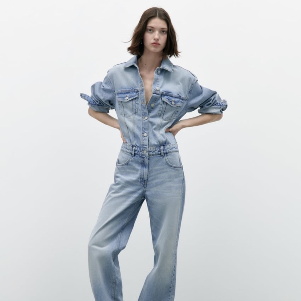 Zara Oversized Denim Jumpsuit